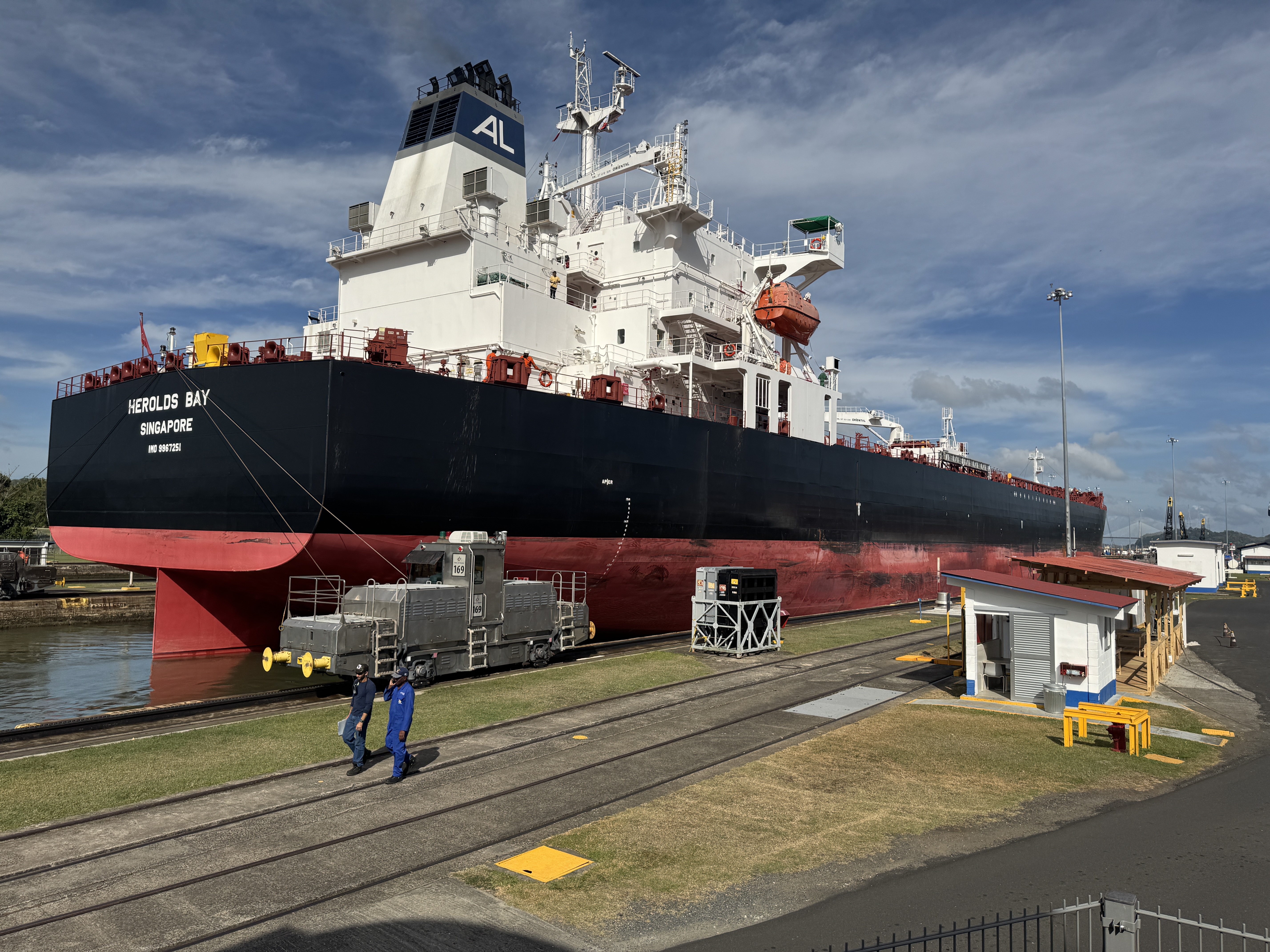 She's a tanker and apparently empty.
