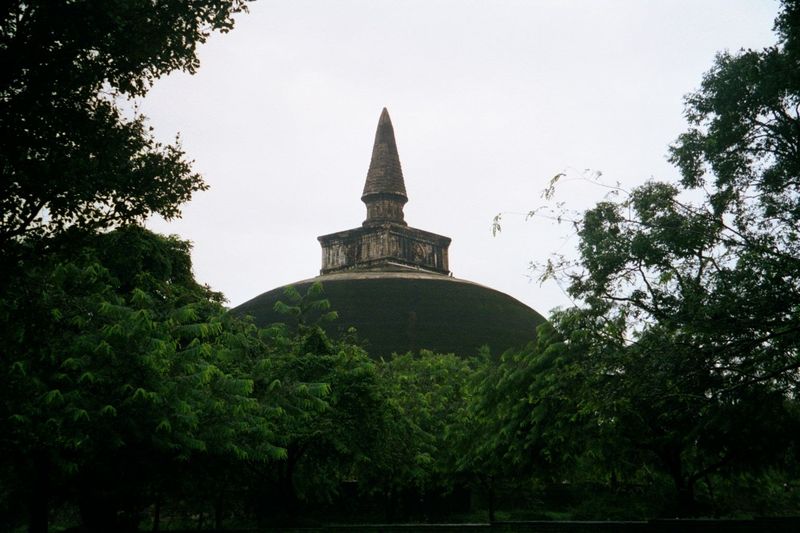 The Sinhalese rulers of Polonnaruwa could do wonderful things with brick, however. Large things, too. Here, the Rankot Vihara, or "Golden Pi