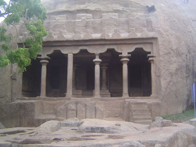 Here's the monolithic temple seen from the top of the lighthouse. It's the Mahishasuramardini Temple, or the temple of the destroyer of Mahi