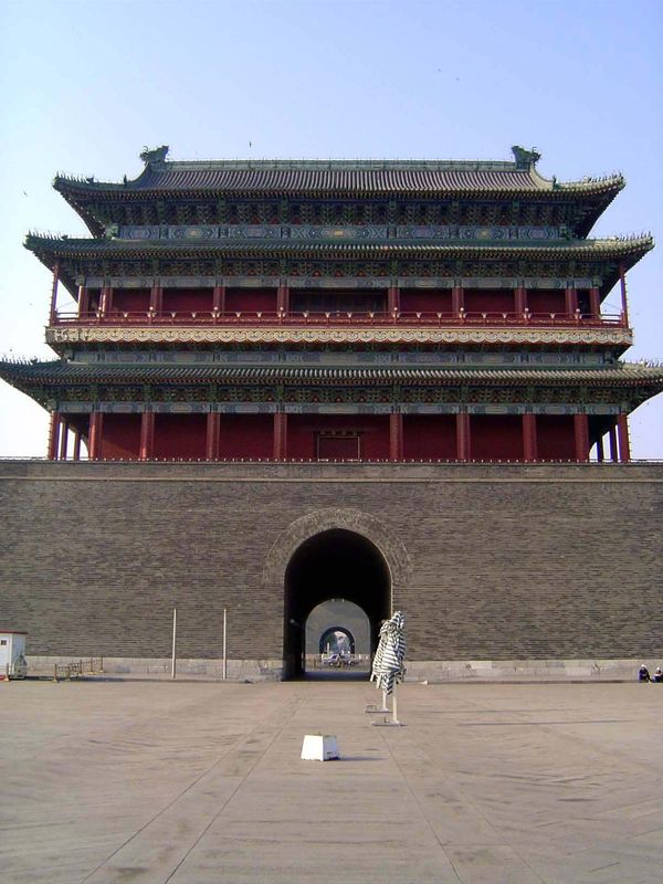 Just north of the front gate is the so-called inner gate, also rebuilt after the Boxers. The view here is toward the south, with the front g