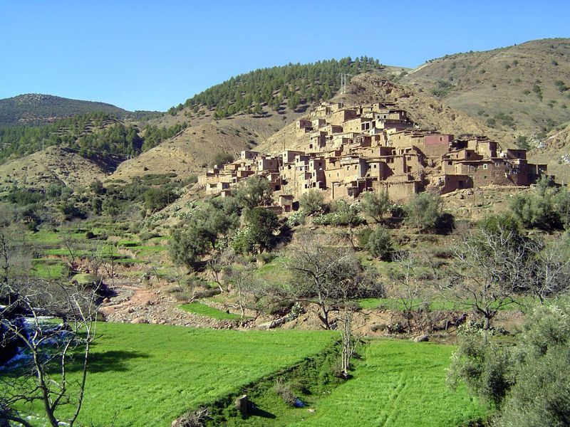A Berber village below the snows.