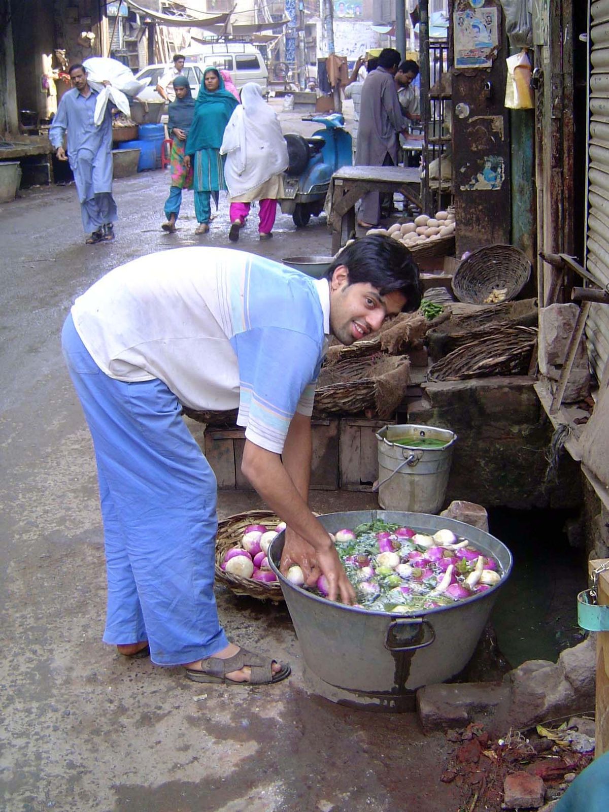 Turnip washing.