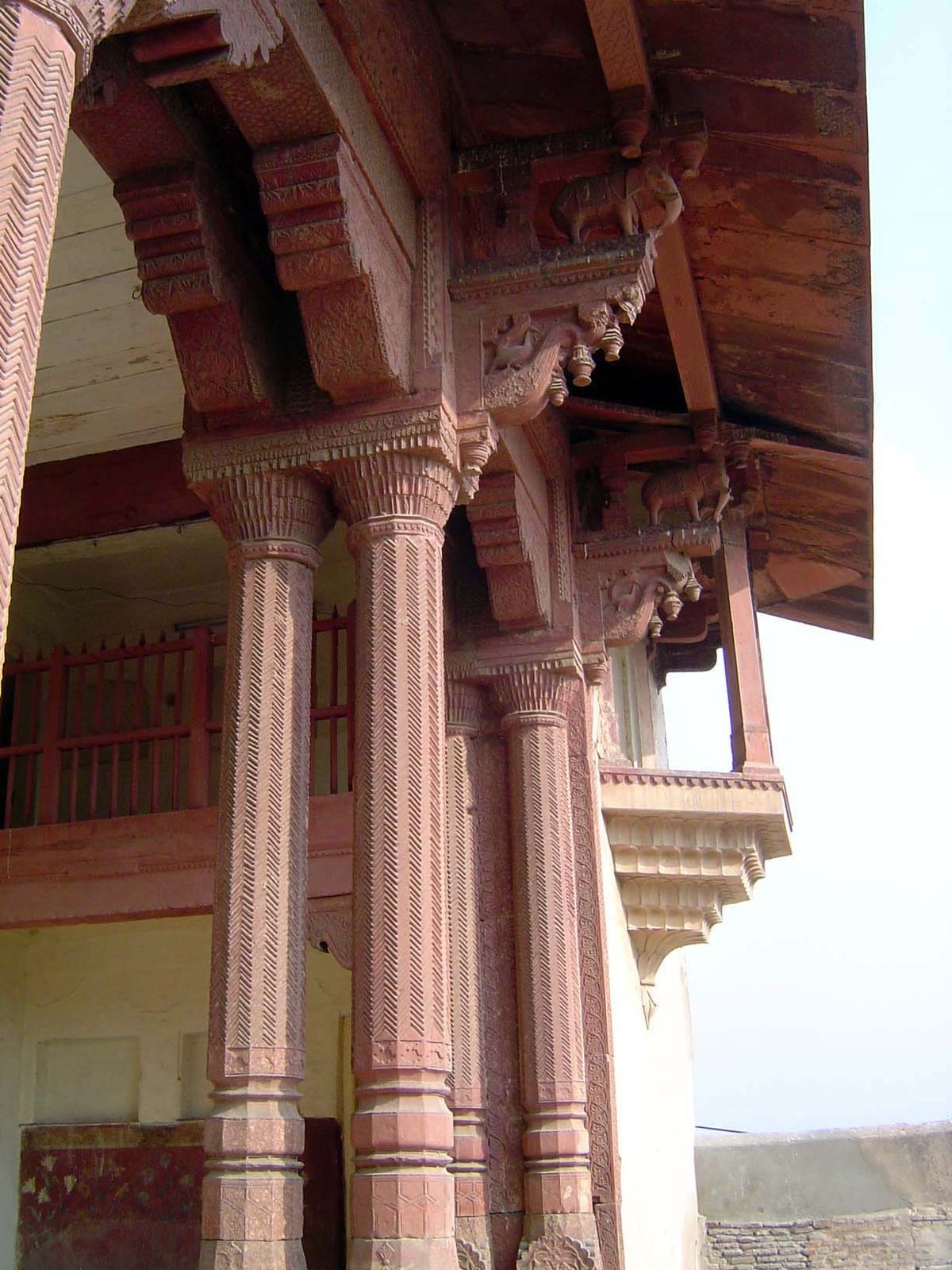 The technical term for such post-and-beam construction, here elaborately bracketed, is trabeated.
