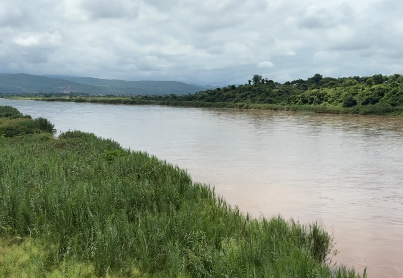Here's the river in February, the wet season.