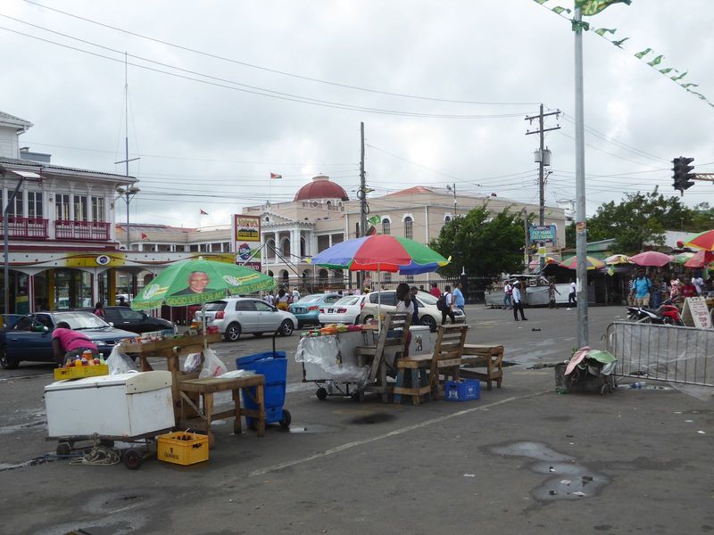 A food cart supports the reelection of David Granger, the ex-military officer who became president of Guyana in 2015 and was running for re-