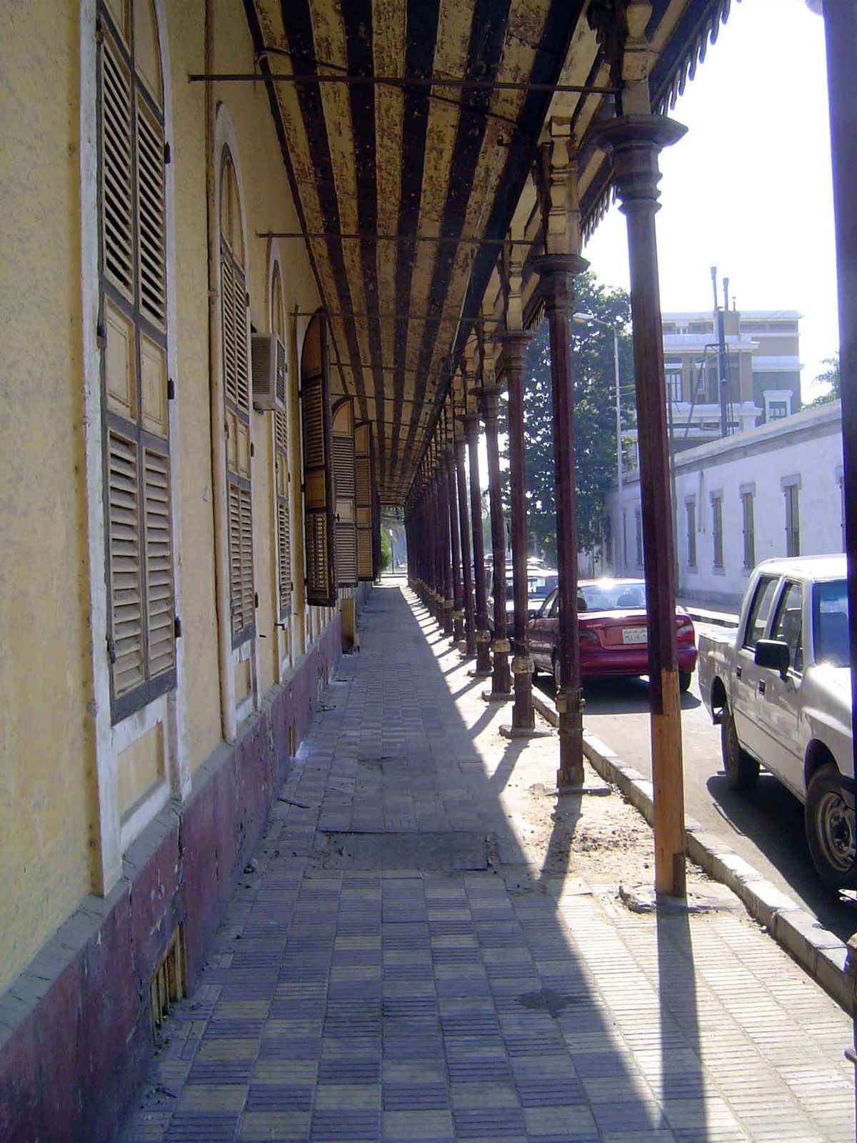 Old buildings of the canal authority. Ismailia was the center of operations when the canal was being dug.