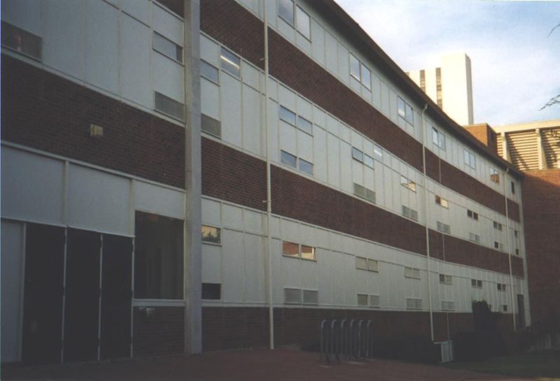 Another building from the brave new modernist world, Gould Hall, designed by Walter and Robert Vahlberg and opened in 1949. Can you see the 