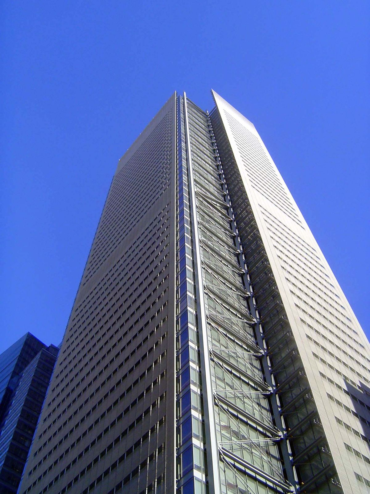 The New York Times Building, designed by Renzo Piano, opened in 2007 at Eighth Avenue at 40th.