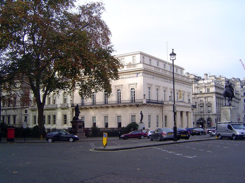 We need a place to rest, and this will do. It's the Athenaeum Club, which opened in 1830, when London had few if any hotels. It's a reminder