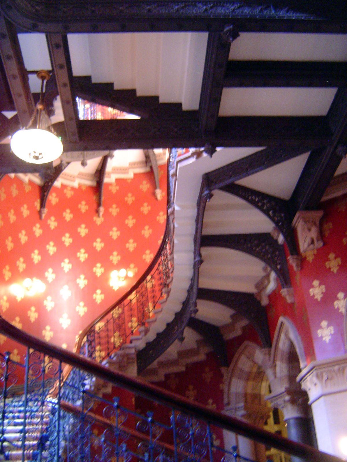 An upper level of the staircase.