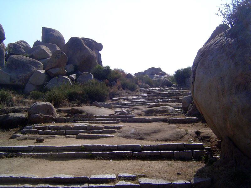 Steps up Matanga Hill.