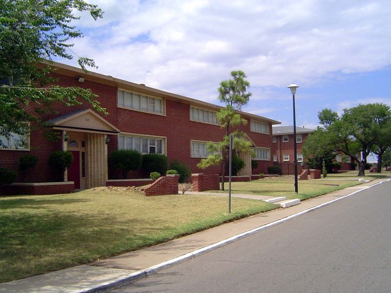 Here it is, lined by these 1948 apartments.