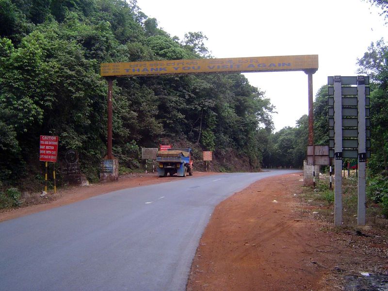 The border with Karnataka. The view is back down toward Goa.
