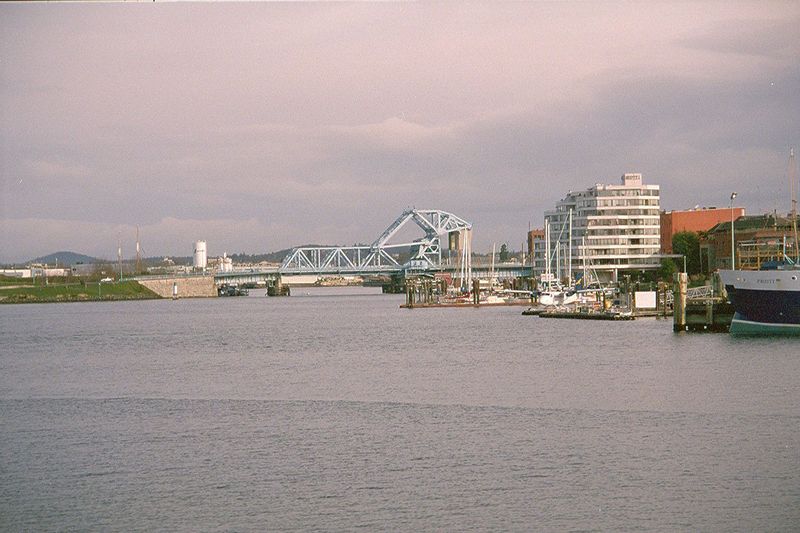 Continuing to the right into the Inner Harbour. Beyond the Johnson St. drawbridge lies a chain of waters—Upper Harbour, Selkirk Water, The G