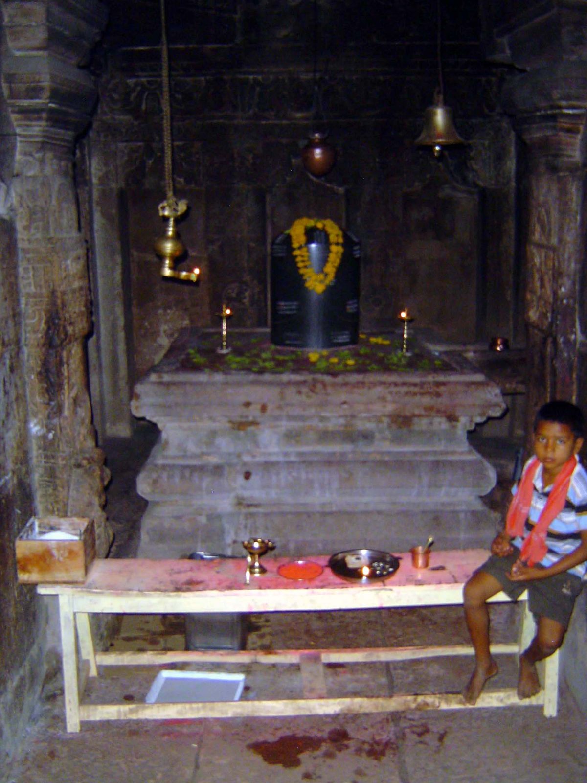 Lingam in shrine.