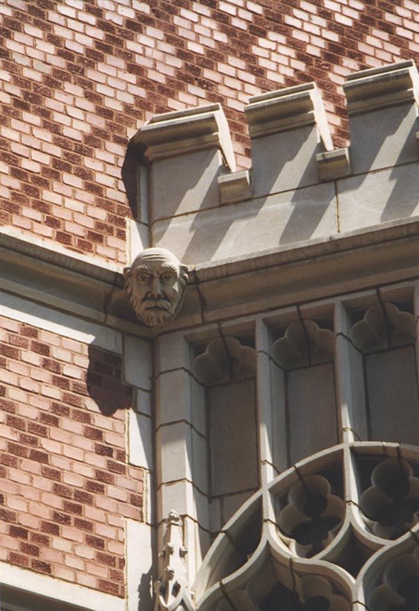 A corner of the Great Reading Room. A set of such heads runs around the exterior of the room. Is the figure intended to represent Socrates? 