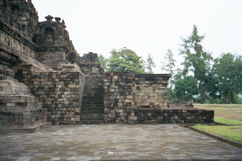 Looking east at the southwest corner. The footing has been removed on the left, exposing the panels.