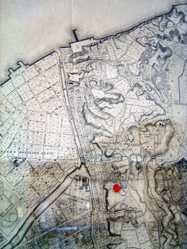 The most interesting item inside is a large map that shows the location of the house but even more dramatically the Bluff itself, overlookin