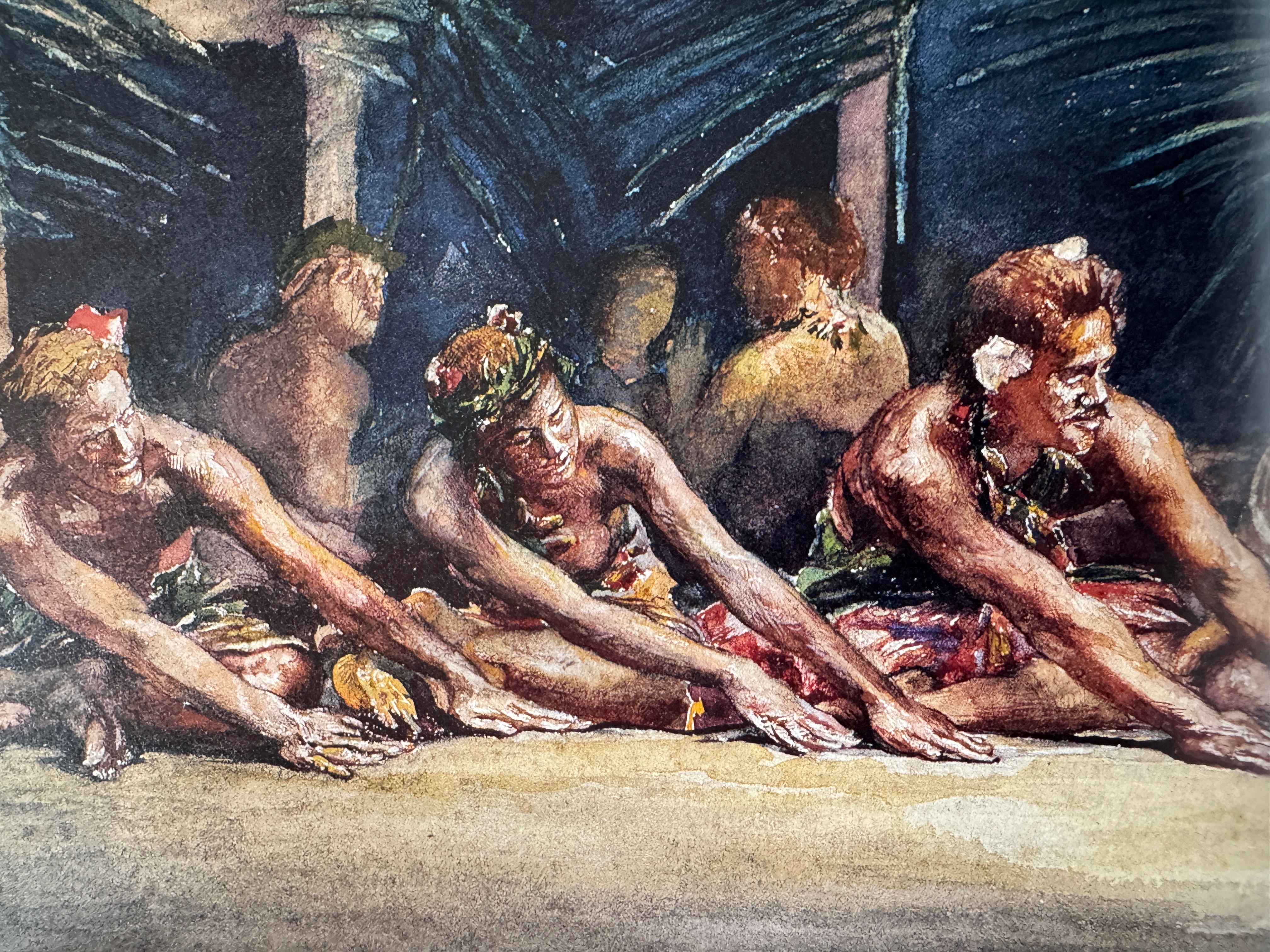 Both Adams and La Farge were infatuated by Samoan dancing.  Adams described it as "all absolutely Greek in modelling and action, with such f