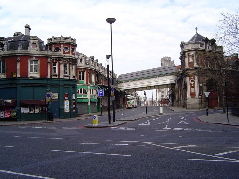 A view from the other end. The market was linked by hydraulic elevators to a subterranean world of railroad tracks and a four-acre freight s