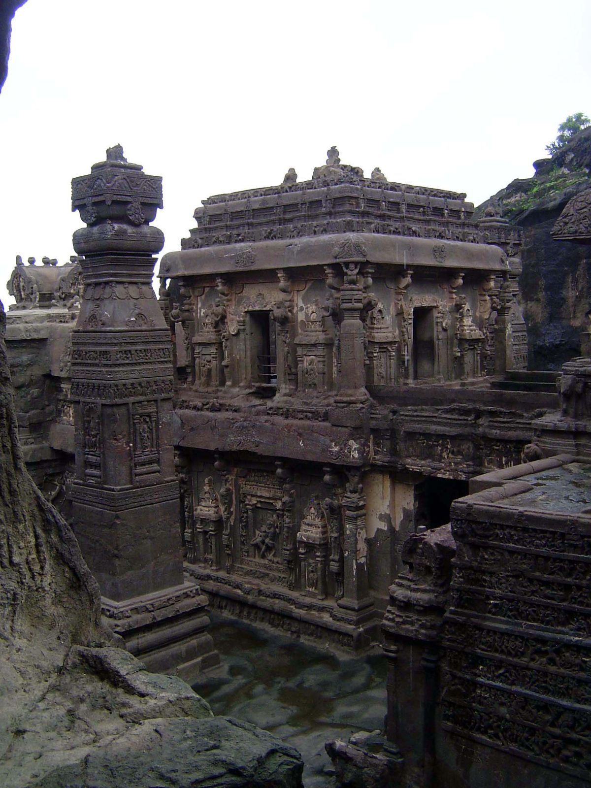 The small room on the upper level contains a figure of Nandi, Shiva's mount, who faces the sanctum, off to the right.