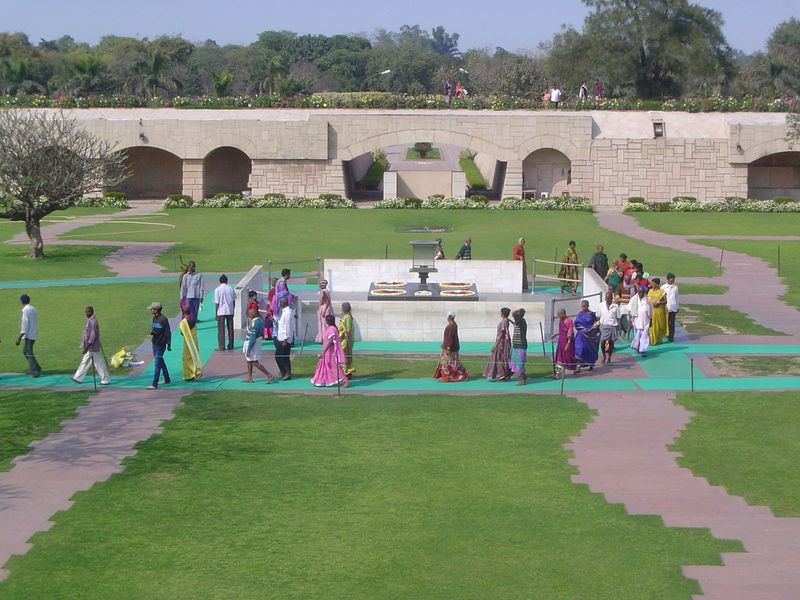 It marks the spot of Gandhi's cremation.