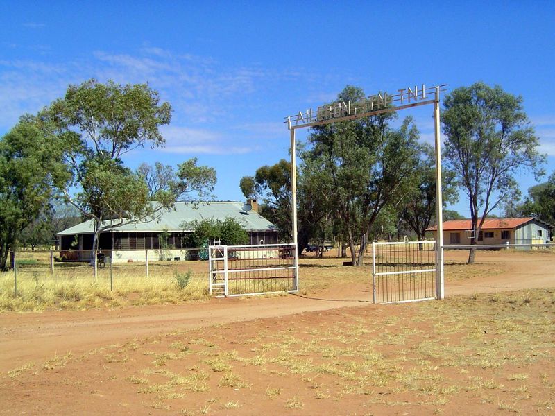 A hundred miles north of Alice, the first dot on the map: Aileron, named for an airplane part. There are various uncertain explanations, but