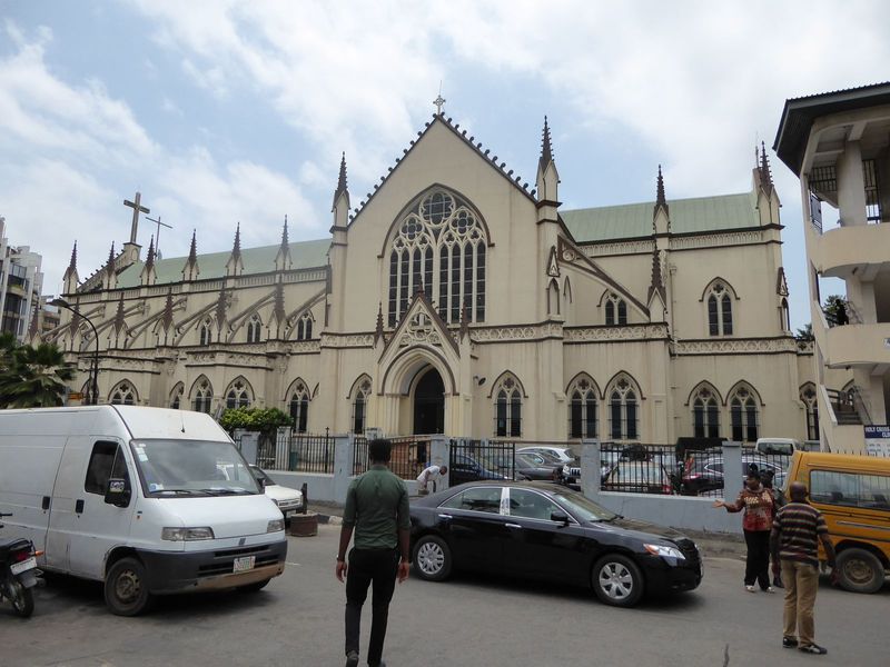 Here, back on Lagos Island, is the Catholic cathedral of the Holy Cross, begun in 1934 and consecrated in 1969. The architect must have said