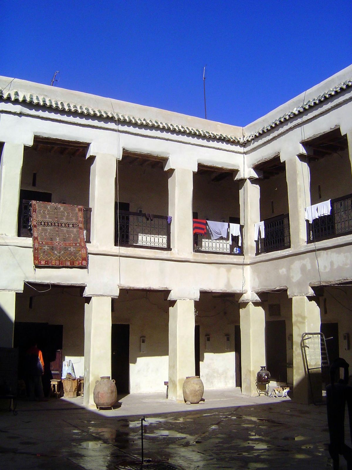 Inside one of these caravanserais.