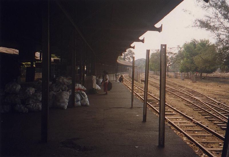The passenger terminus of the railway from Yangon.