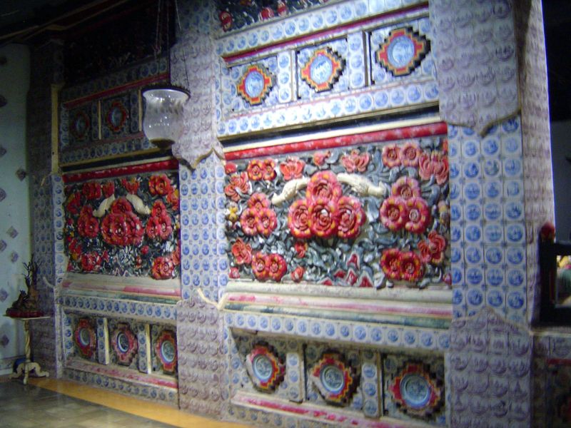 A heavily tiled wall.