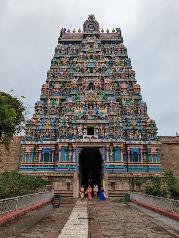 We're less than a mile from the larger for my taste too large Ranganatha Temple.  We parked at the west entrance to this temple, the Jambuke