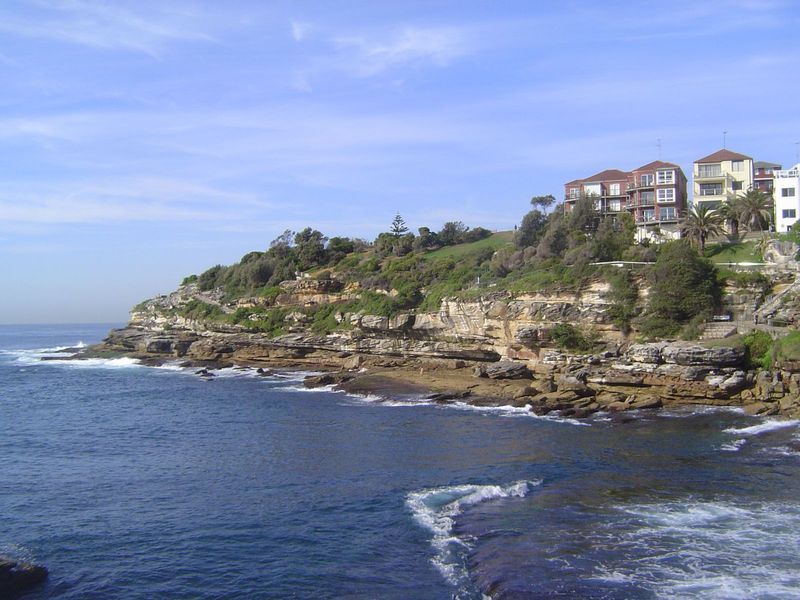 The coast immediately to the south is rugged.