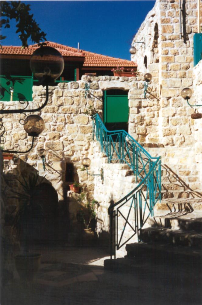 Stairs from the courtyard to a new restaurant.