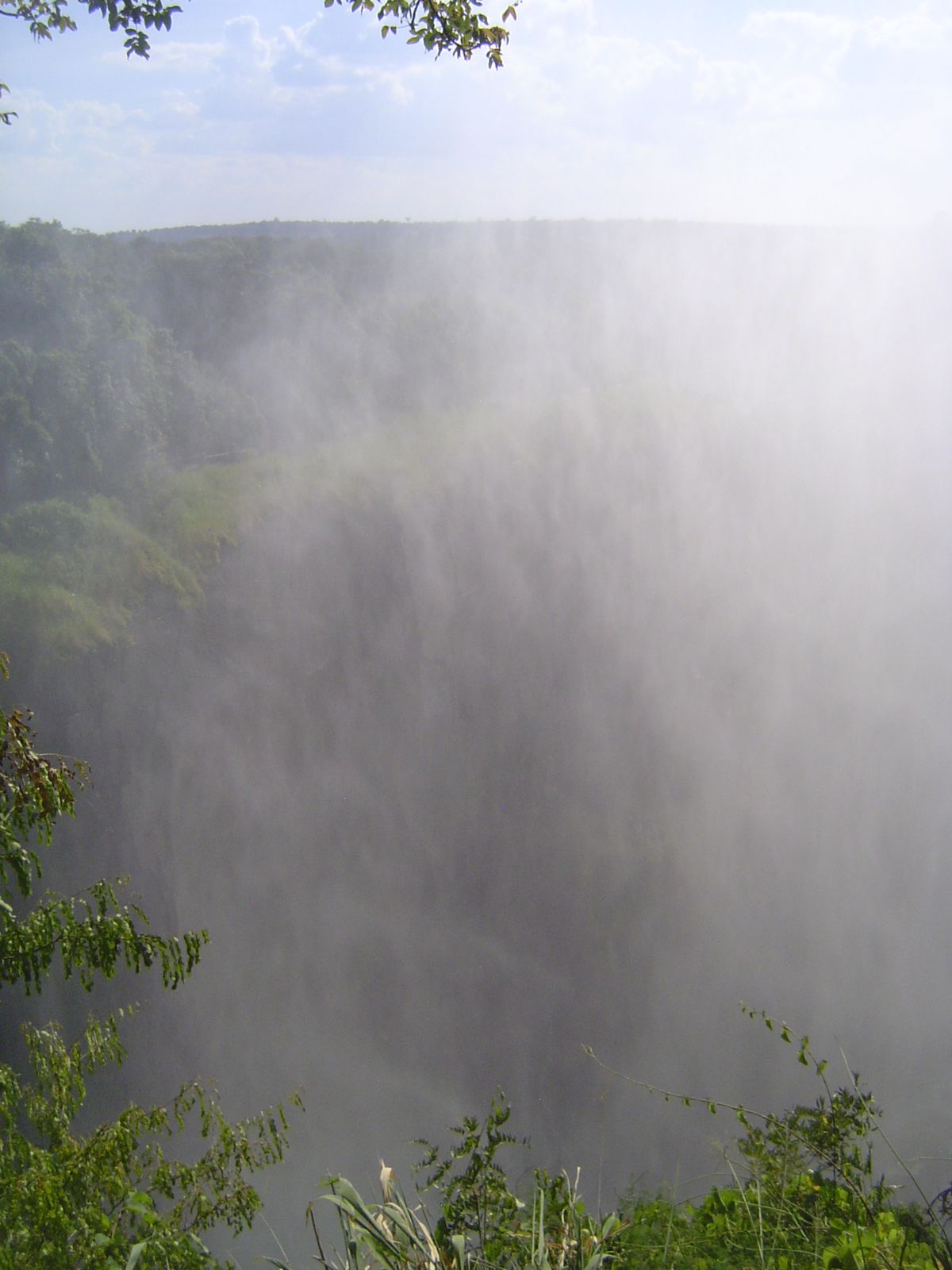 The mist rises like inverted rain.