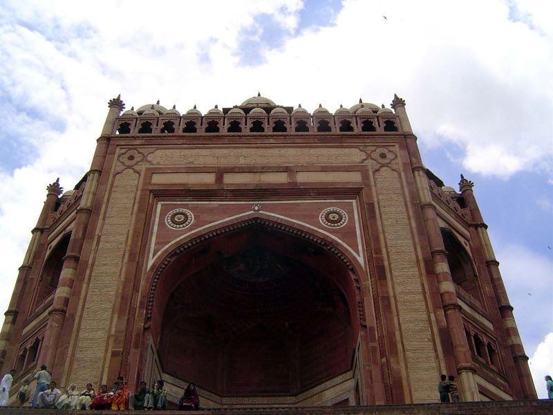 The Buland "lofty" Gateway or southern entrance to that mosque. It's at the top of a hill and approached by stairs.