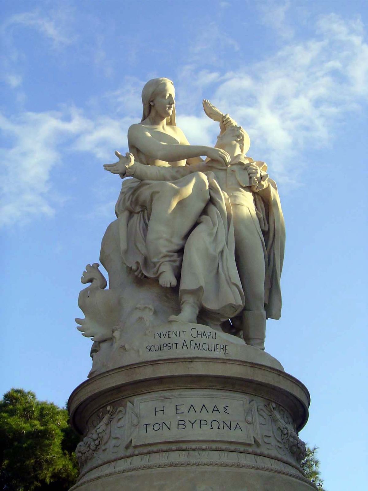 The German influence is pervasive, but here's an exception: the monument to Lord Byron, a Greek hero for his help in the struggle for Indepe