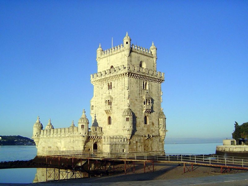 Now on the shore of the Tagus, the Torre de Belém was built mid-river to deter pirates. It hasn't moved; the river has, thanks to reclamatio