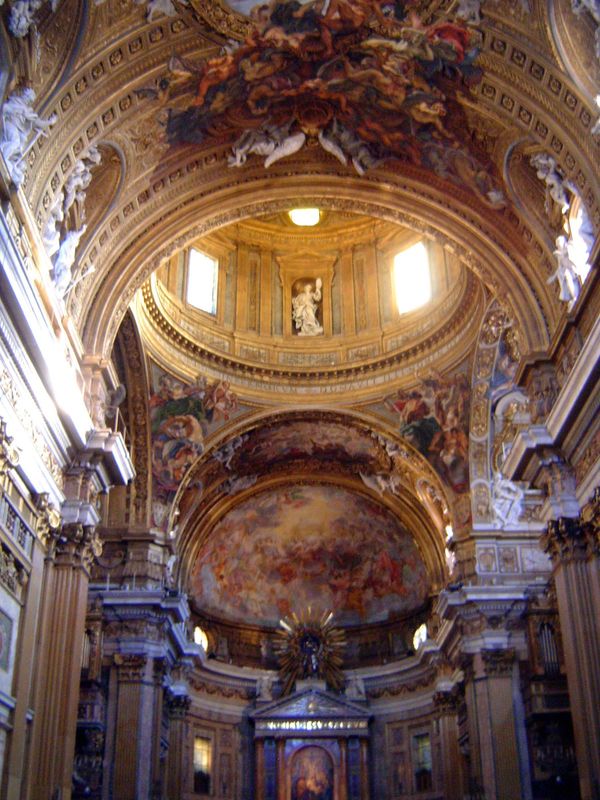 You can't say the Jesuits were lukewarm in their adoption of Baroque exuberance. The change came with the election of Giovanni Paolo Olive a