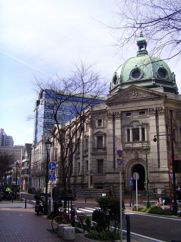 Just to the south there's the old Yokohama Specie Bank of 1904, its dome destroyed in the great earthquake of 1923 and restored more than 40