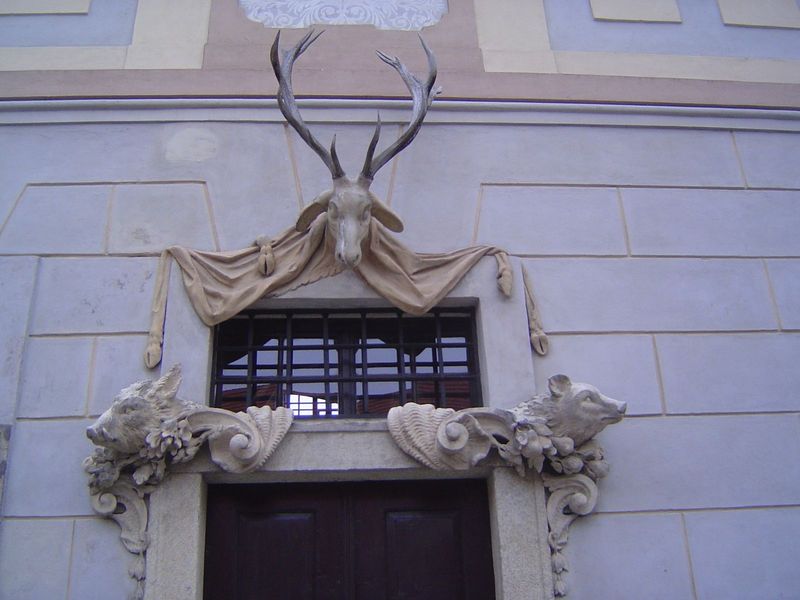 Decoration inside one of the castle courtyards. The aristocracy had a thing about hunting, after all, though the last of the Schwartzenbergs