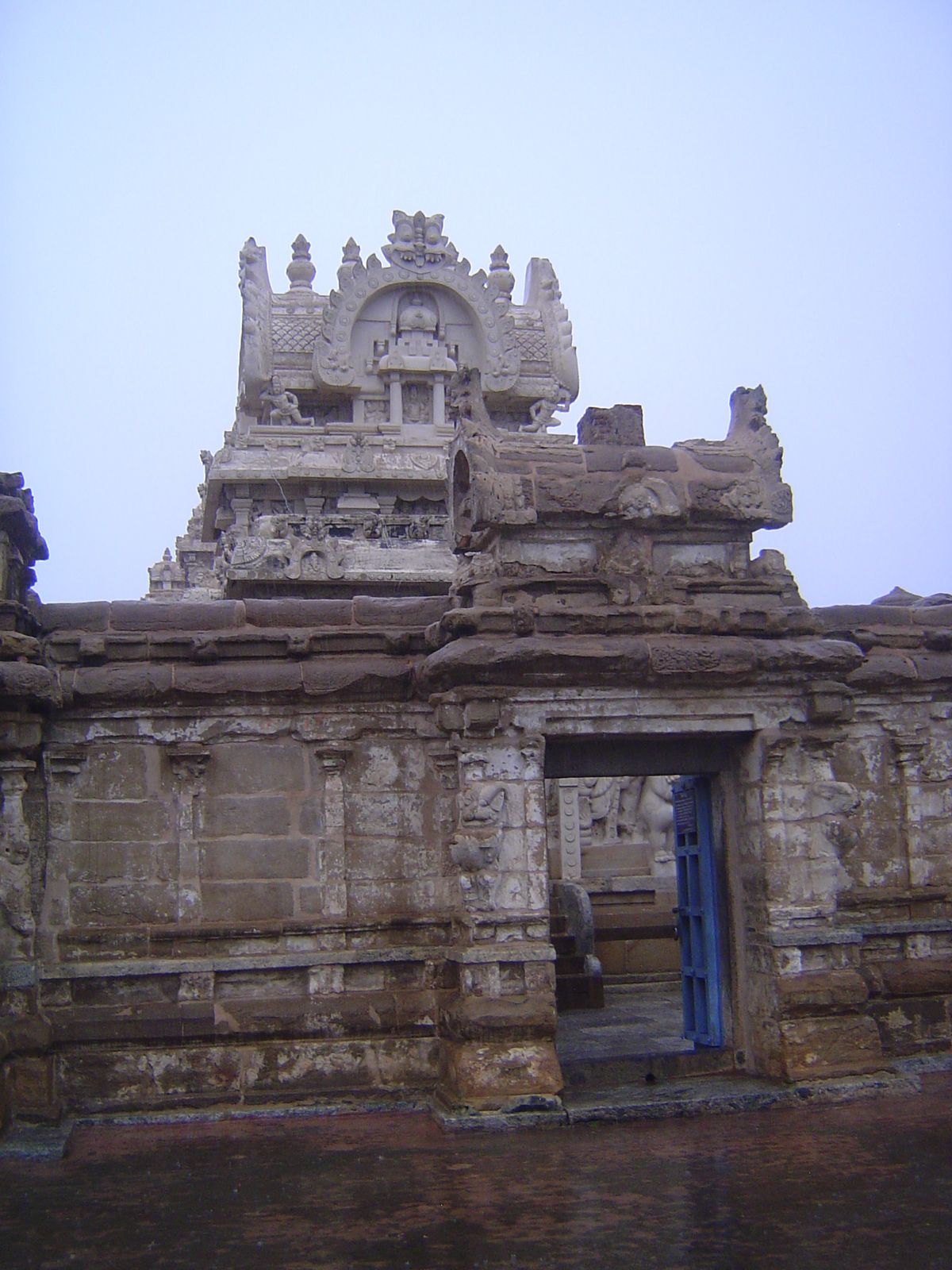 The entrance, with the mandapa or covered porch rising beyond.