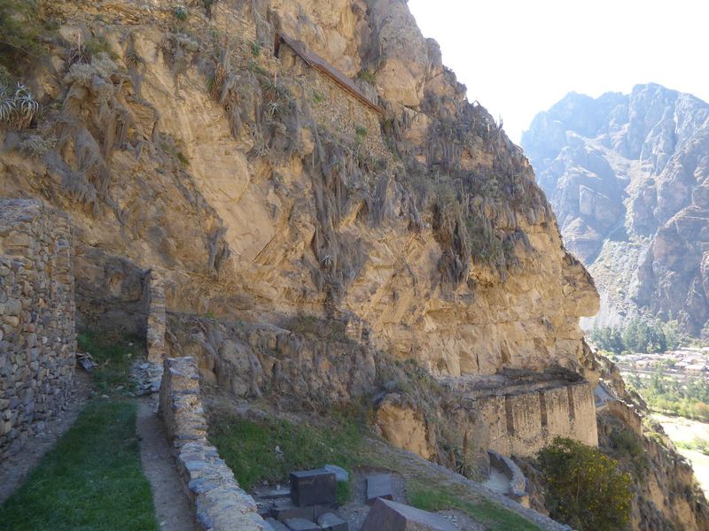 We're crossing over the top of the terraces to follow that path winding around the corner, where we'll bump into another terrace set.