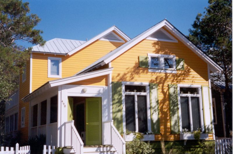 Everything here is post-1980, but the houses mimic the wood-frame houses built here a century ago.