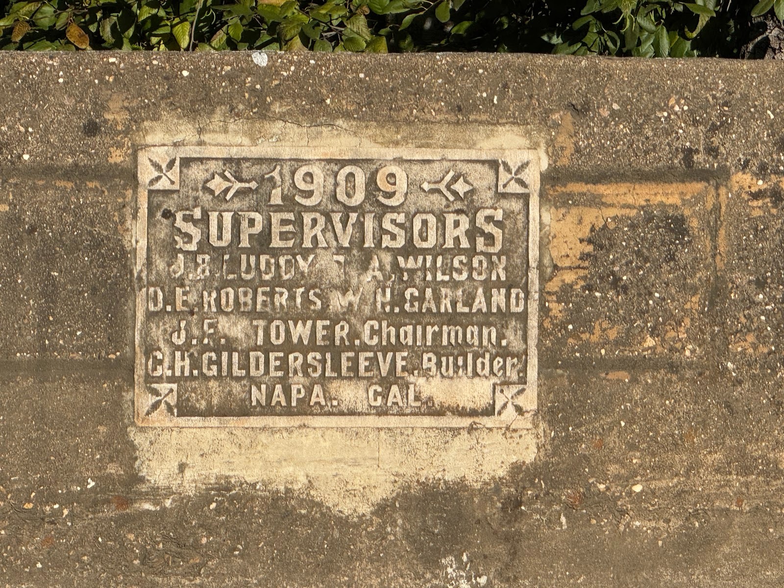 Sign on the bridge.