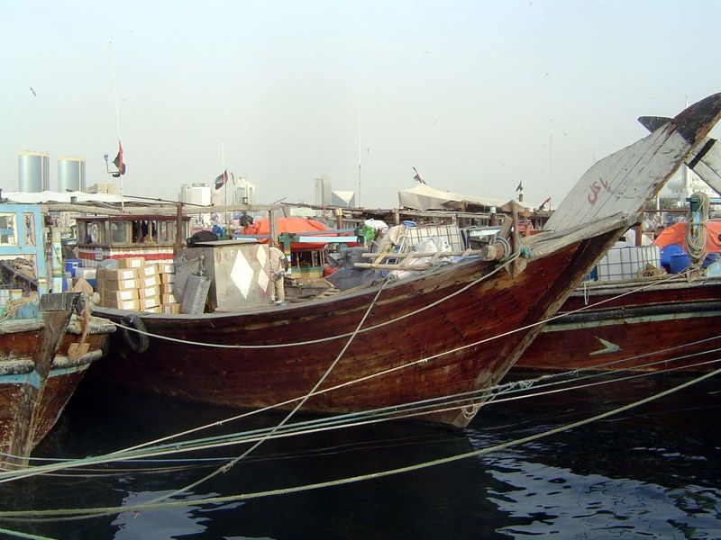 There's room for about 300 dhows at the eight wharves on the Creek. With a reported 720,000 tons of freight entering or leaving annually, an