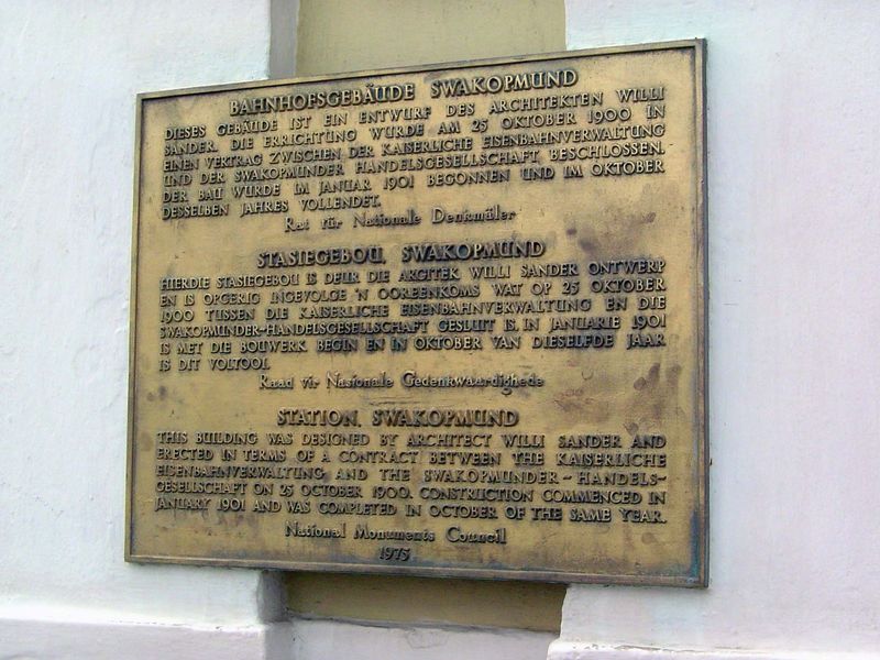 Dated 1975, when Namibia was still under South African administration, this sign still puts German first, followed by Afrikaans and then Eng