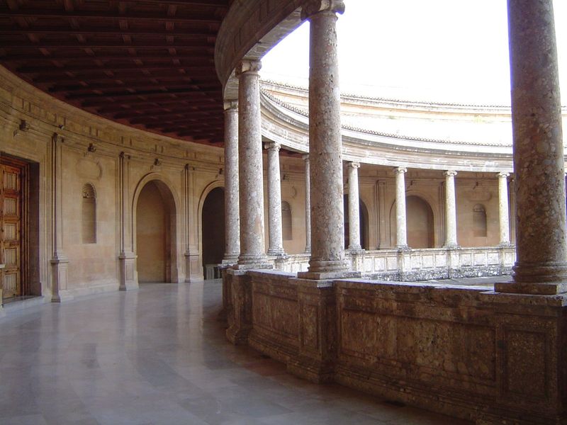 Perhaps Ford is too harsh: inside the square exterior there is a circular interior courtyard.