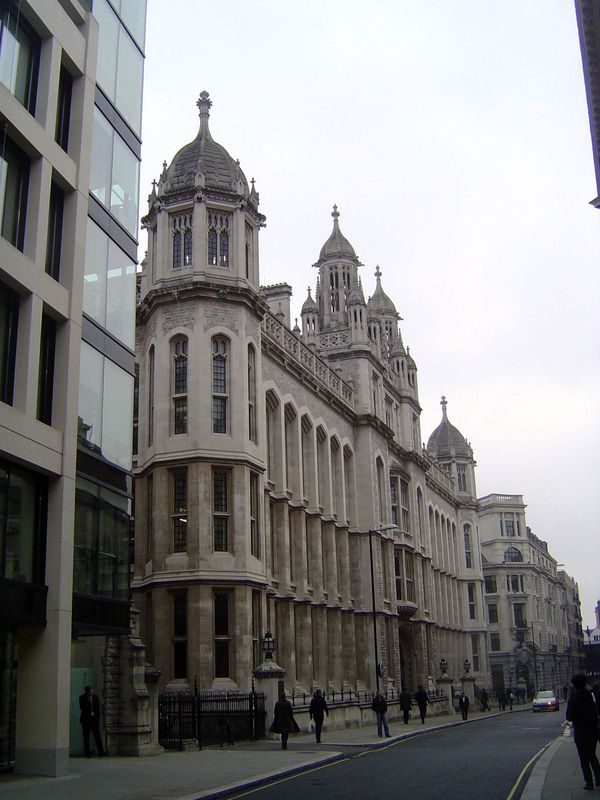 Now King's College Library. Until 1997 this was the Public Record Office, completed in 1895 to James Pennethorne's "forbiddingly functional 