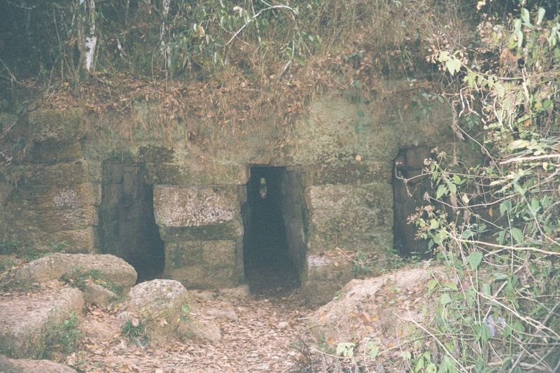 Water enters Angkor Thom at the northeast corner and runs toward the southwest, where it exits through these tunnels under the southwest cor
